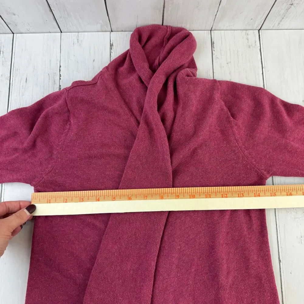 prAna Purple Georgia Wrap Cardigan Organic Cotton Relaxed Fit Open Front Size XS